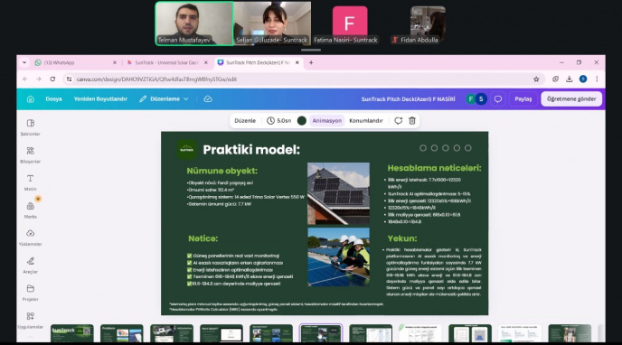 “Startup School 4” layihəsinin mentoru “SunTrack” startapına dəstək göstərir